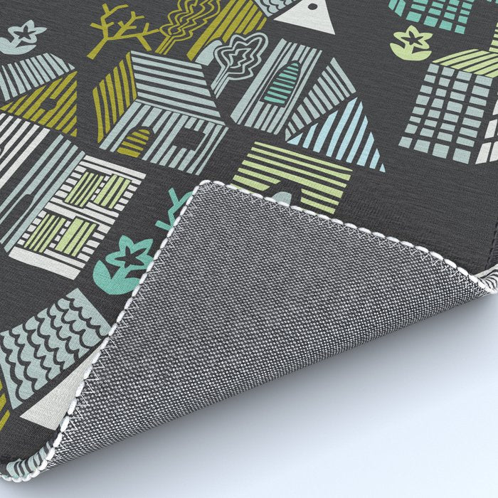 City life neighborhood moonless night Rug Gallery Image 4