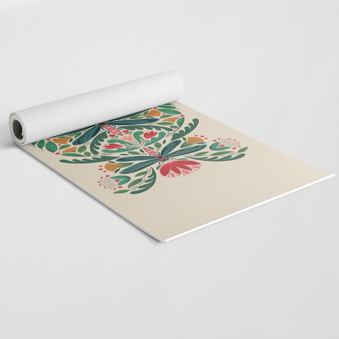 Dragonfly Folk Design Yoga Mat Gallery Image 2