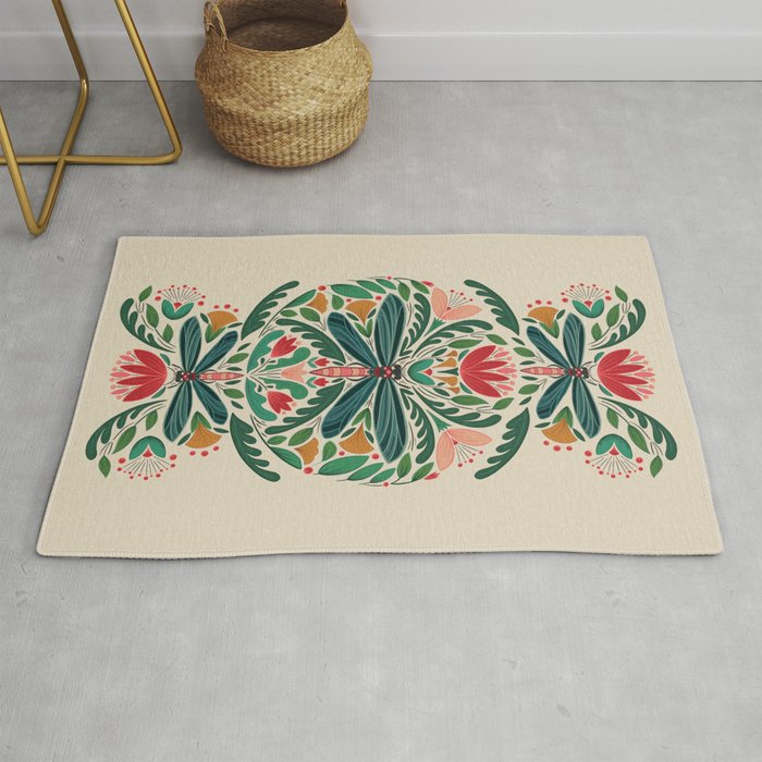 Dragonfly Folk Design Rug Gallery Image 1