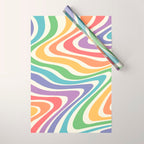 Colorful Rainbow Warp Swirl Lines II Wrapping Paper Gallery Image 1