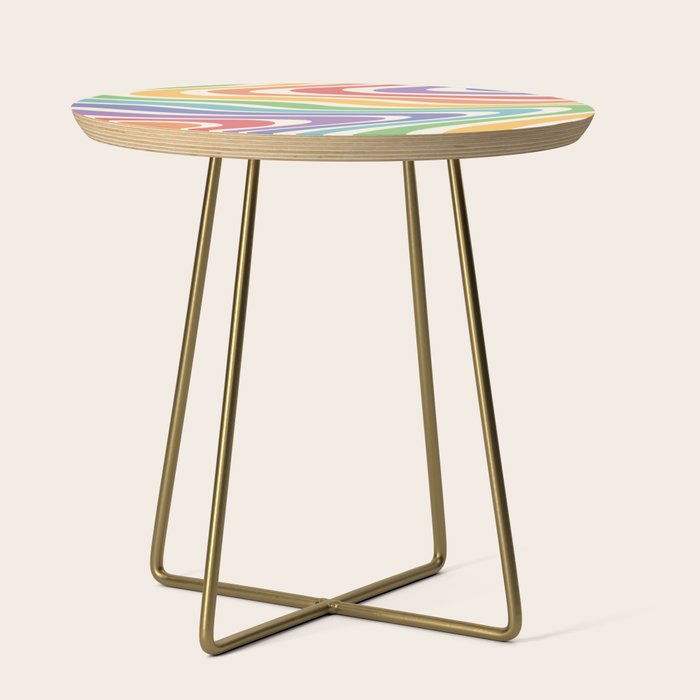 Colorful Rainbow Warp Swirl Lines II Side Table Gallery Image 1