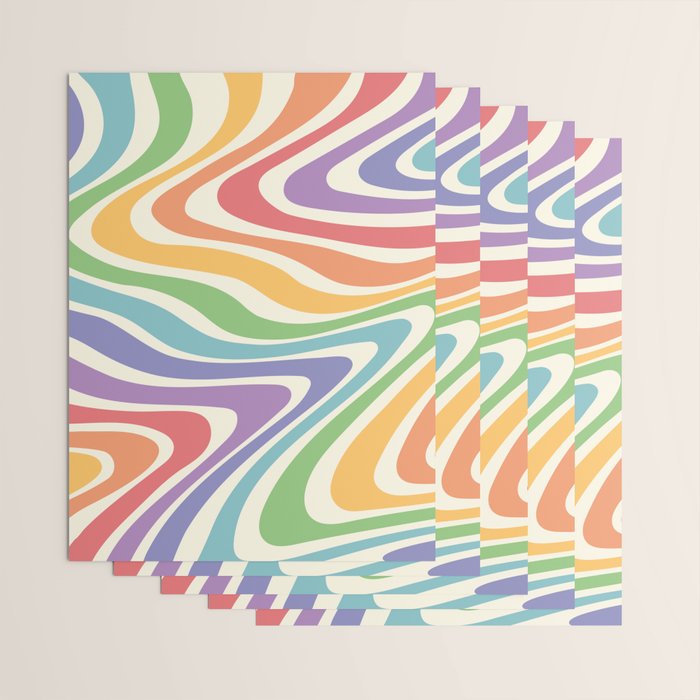 Colorful Rainbow Warp Swirl Lines II Wrapping Paper Gallery Image 3