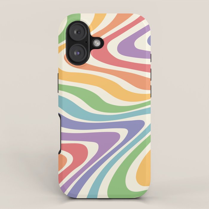 Colorful Rainbow Warp Swirl Lines II iPhone Case Gallery Image 1