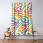 Colorful Rainbow Warp Swirl Lines II Window Curtain Gallery Image 5