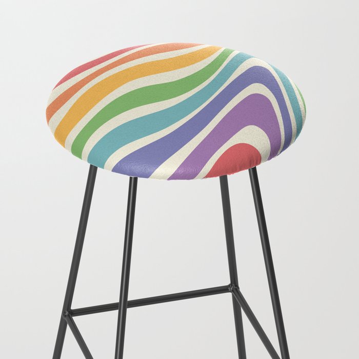 Colorful Rainbow Warp Swirl Lines II Stool Gallery Image 2