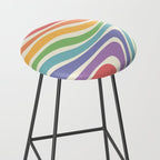 Colorful Rainbow Warp Swirl Lines II Stool Gallery Image 2