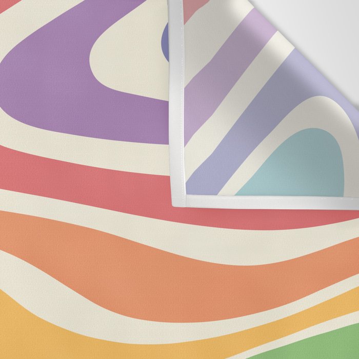 Colorful Rainbow Warp Swirl Lines II Wall Tapestry Gallery Image 3