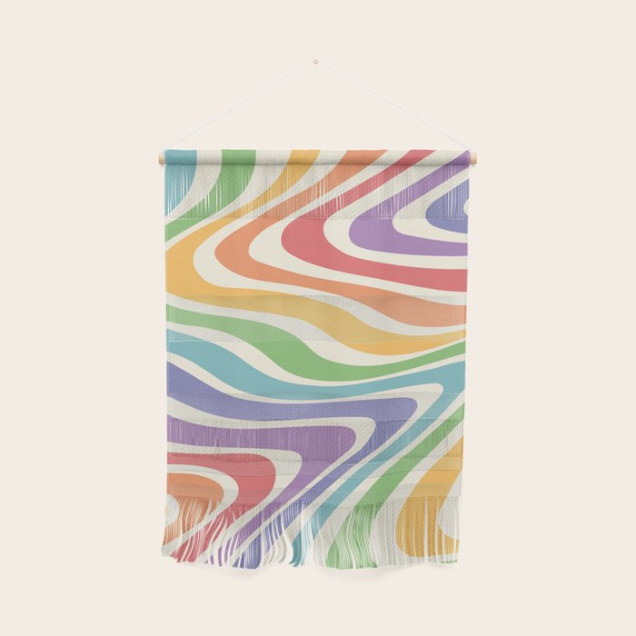Colorful Rainbow Warp Swirl Lines II Wall Hanging Gallery Image 1