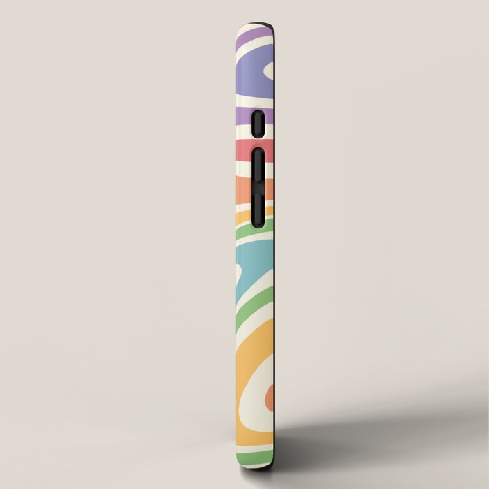 Colorful Rainbow Warp Swirl Lines II iPhone Case Gallery Image 2