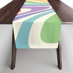 Colorful Rainbow Warp Swirl Lines II Table Runner Gallery Image 1