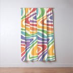 Colorful Rainbow Warp Swirl Lines II Window Curtain Gallery Image 3