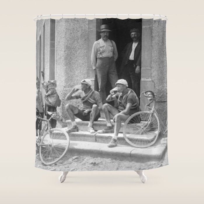 Tour De France Cyclists Drinking Beers Shower Curtain Gallery Image 1
