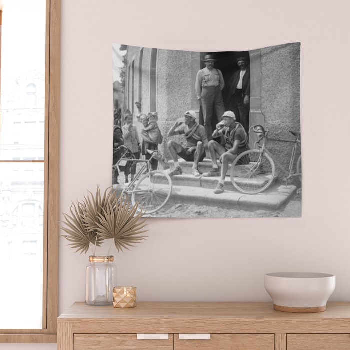 Tour De France Cyclists Drinking Beers Wall Tapestry Gallery Image 2