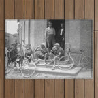 Tour De France Cyclists Drinking Beers Outdoor Rug Gallery Image 1