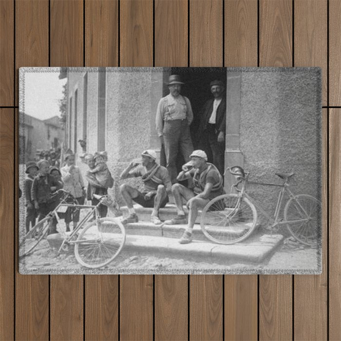 Tour De France Cyclists Drinking Beers Outdoor Rug Gallery Image 1