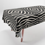 Zebra Wild Animal Print 724 Black and Linen White Tablecloth Gallery Image 1