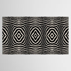 Zebra Wild Animal Print 724 Black and Linen White Tablecloth Gallery Image 2