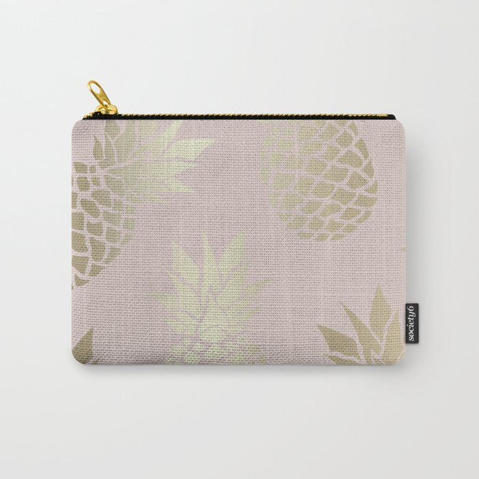 Glam, Pineapple Art, Pink Aesthetic with Gold Carry All Pouch Gallery Image 1