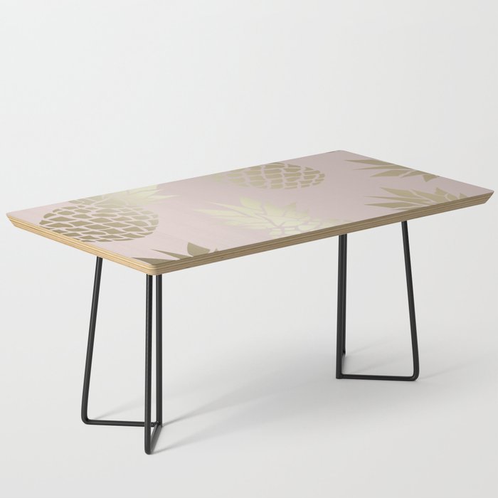 Glam, Pineapple Art, Pink Aesthetic with Gold Coffee Table Gallery Image 1