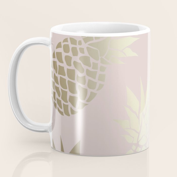 Glam, Pineapple Art, Pink Aesthetic with Gold Coffee Mug Gallery Image 3