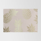 Glam, Pineapple Art, Pink Aesthetic with Gold Rug Gallery Image 2