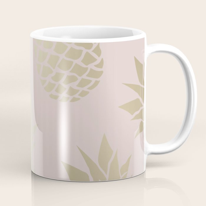 Glam, Pineapple Art, Pink Aesthetic with Gold Coffee Mug Gallery Image 1