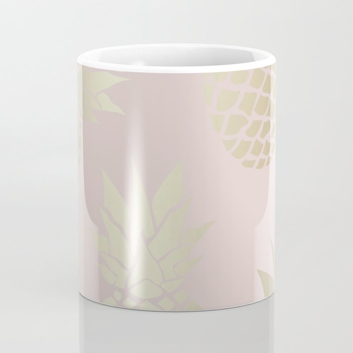 Glam, Pineapple Art, Pink Aesthetic with Gold Coffee Mug Gallery Image 4