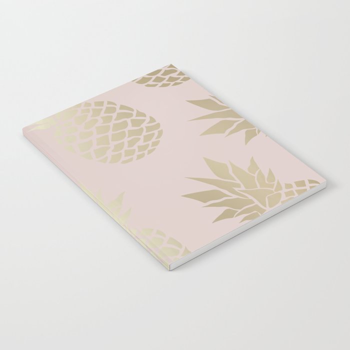 Glam, Pineapple Art, Pink Aesthetic with Gold Notebook Gallery Image 2