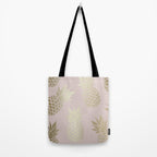 Glam, Pineapple Art, Pink Aesthetic with Gold Tote Bag Gallery Image 2