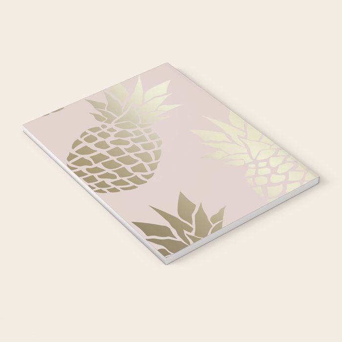 Glam, Pineapple Art, Pink Aesthetic with Gold Notebook Gallery Image 3