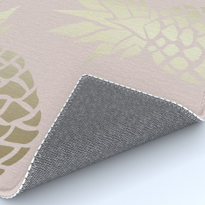 Glam, Pineapple Art, Pink Aesthetic with Gold Rug Gallery Image 4