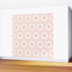 Cheerful Retro Daisy Floral Pattern in Pale Pastel Blush Pink Wall Mural Gallery Image 2