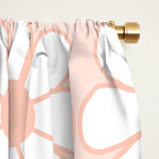 Cheerful Retro Daisy Floral Pattern in Pale Pastel Blush Pink Window Curtain Gallery Image 2