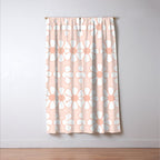 Cheerful Retro Daisy Floral Pattern in Pale Pastel Blush Pink Window Curtain Gallery Image 3
