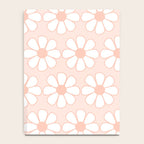 Cheerful Retro Daisy Floral Pattern in Pale Pastel Blush Pink Notebook Gallery Image 4