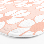 Cheerful Retro Daisy Floral Pattern in Pale Pastel Blush Pink Bath Mat Gallery Image 3