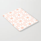 Cheerful Retro Daisy Floral Pattern in Pale Pastel Blush Pink Notebook Gallery Image 2