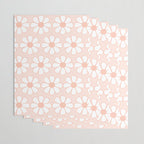 Cheerful Retro Daisy Floral Pattern in Pale Pastel Blush Pink Wrapping Paper Gallery Image 3