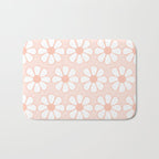 Cheerful Retro Daisy Floral Pattern in Pale Pastel Blush Pink Bath Mat Gallery Image 1