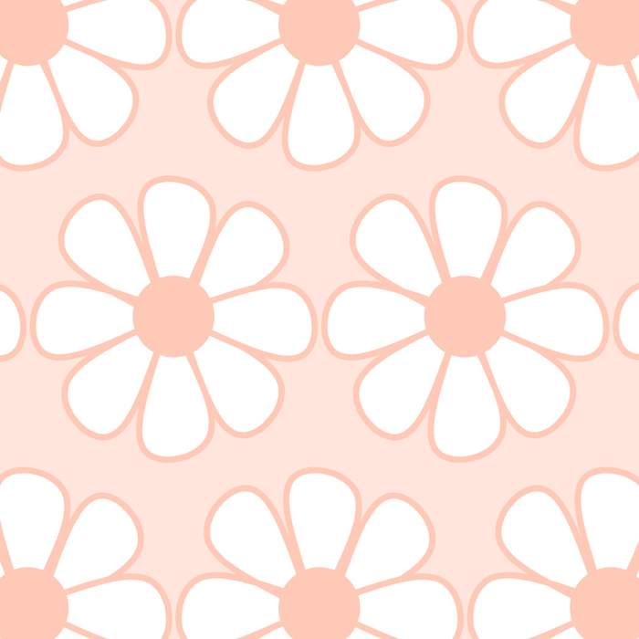 Cheerful Retro Daisy Floral Pattern in Pale Pastel Blush Pink Coffee Mug Gallery Image 2