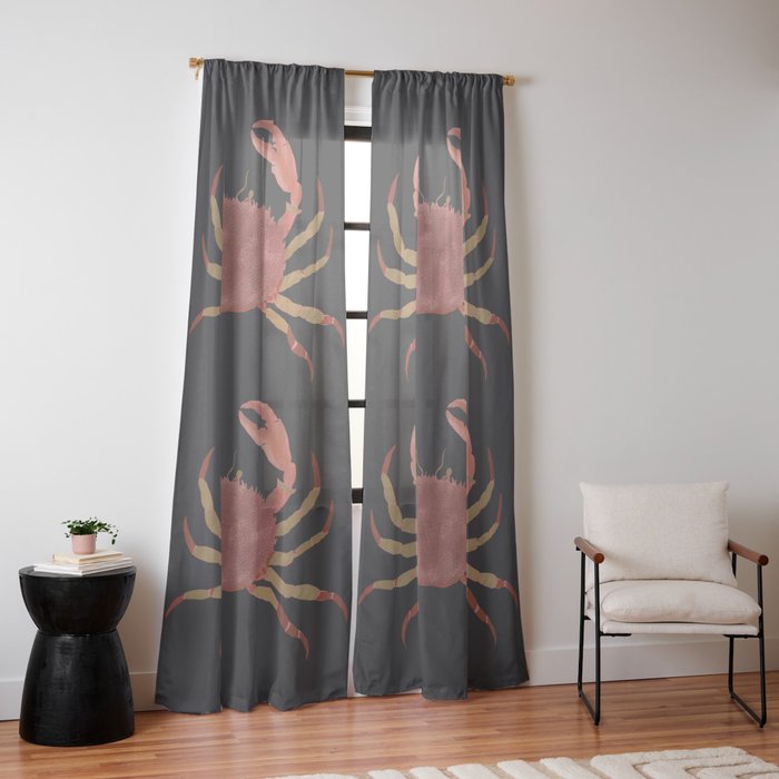 Minimalist Crab 3 Window Curtain Gallery Image 21