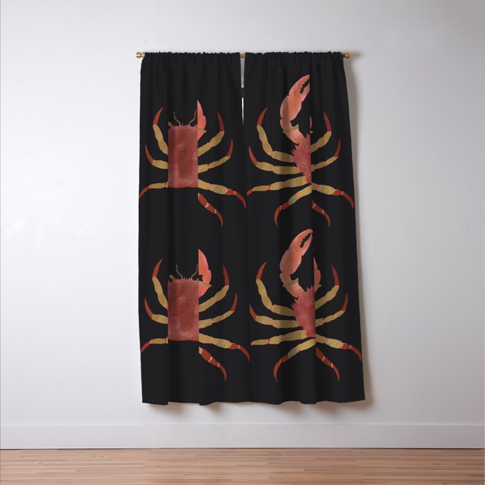 Minimalist Crab 3 Window Curtain Gallery Image 3