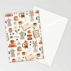 Gouache Books and Coffee Stationery Card Gallery Image 2