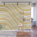 Wavy Stripes XLIV - Pastel Yellow Wall Mural Gallery Image 1