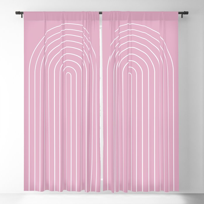 Minimal Arch XXVII Blush Pink Modern Geometric Lines Window Curtain Gallery Image 5