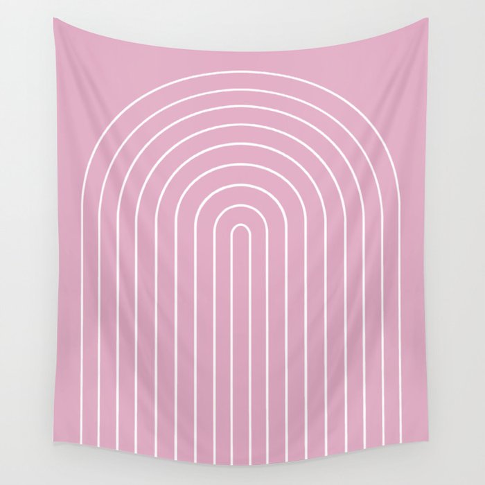 Minimal Arch XXVII Blush Pink Modern Geometric Lines Wall Tapestry Gallery Image 1