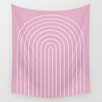 Minimal Arch XXVII Blush Pink Modern Geometric Lines Wall Tapestry Gallery Image 4