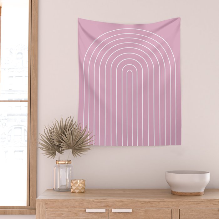 Minimal Arch XXVII Blush Pink Modern Geometric Lines Wall Tapestry Gallery Image 2
