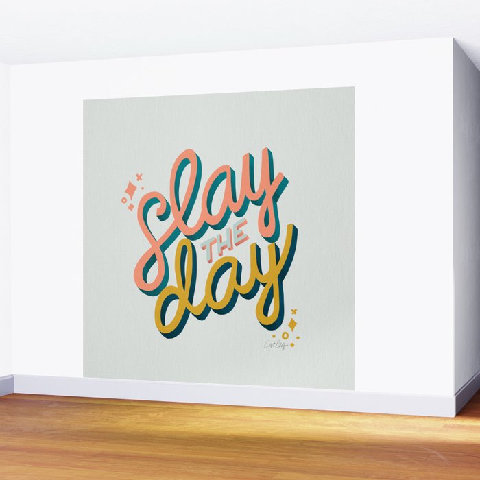 Slay the Day - Marigold & Blush Wall Mural Gallery Image 2
