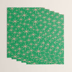 Mid Century Modern Twinkling Stars Retro Atomic Pattern Pink and Green Wrapping Paper Gallery Image 3